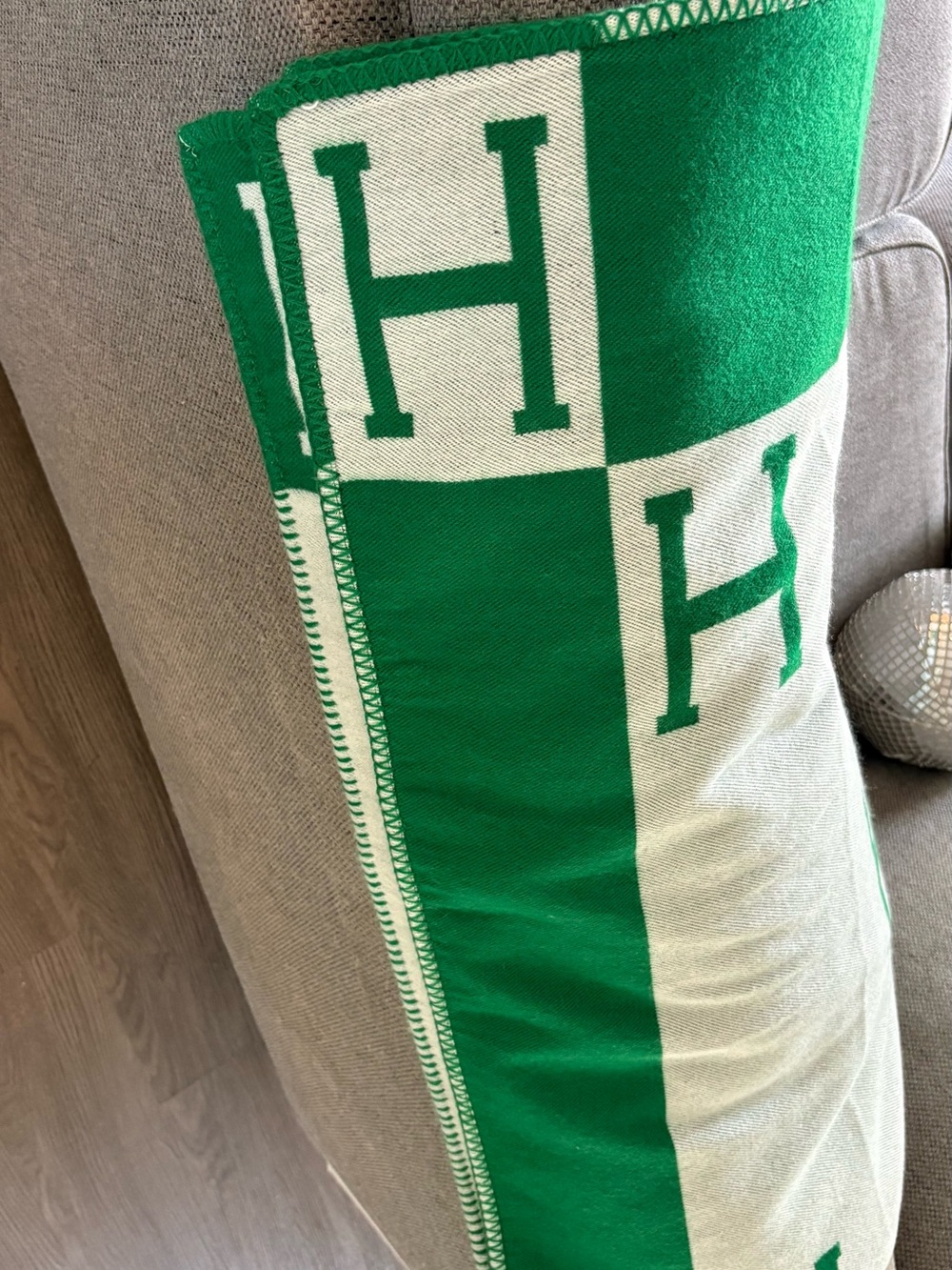 Hermes green blanket/throw